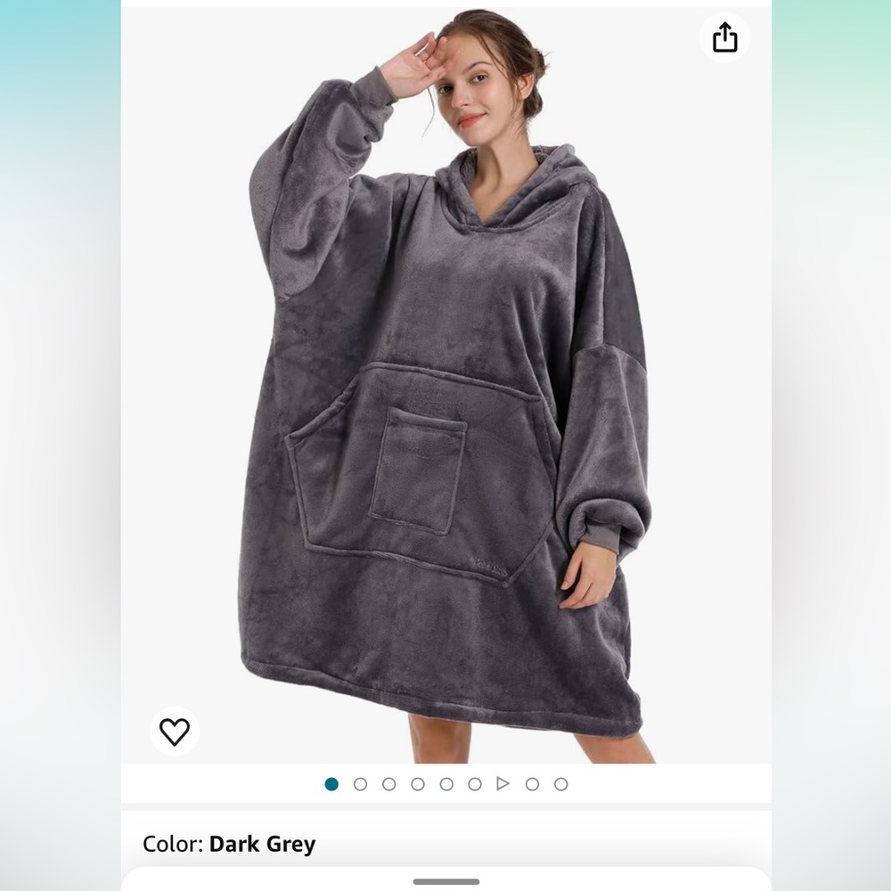 Blanket/Sweatshirts (2- 1 beige, 1 gray)
